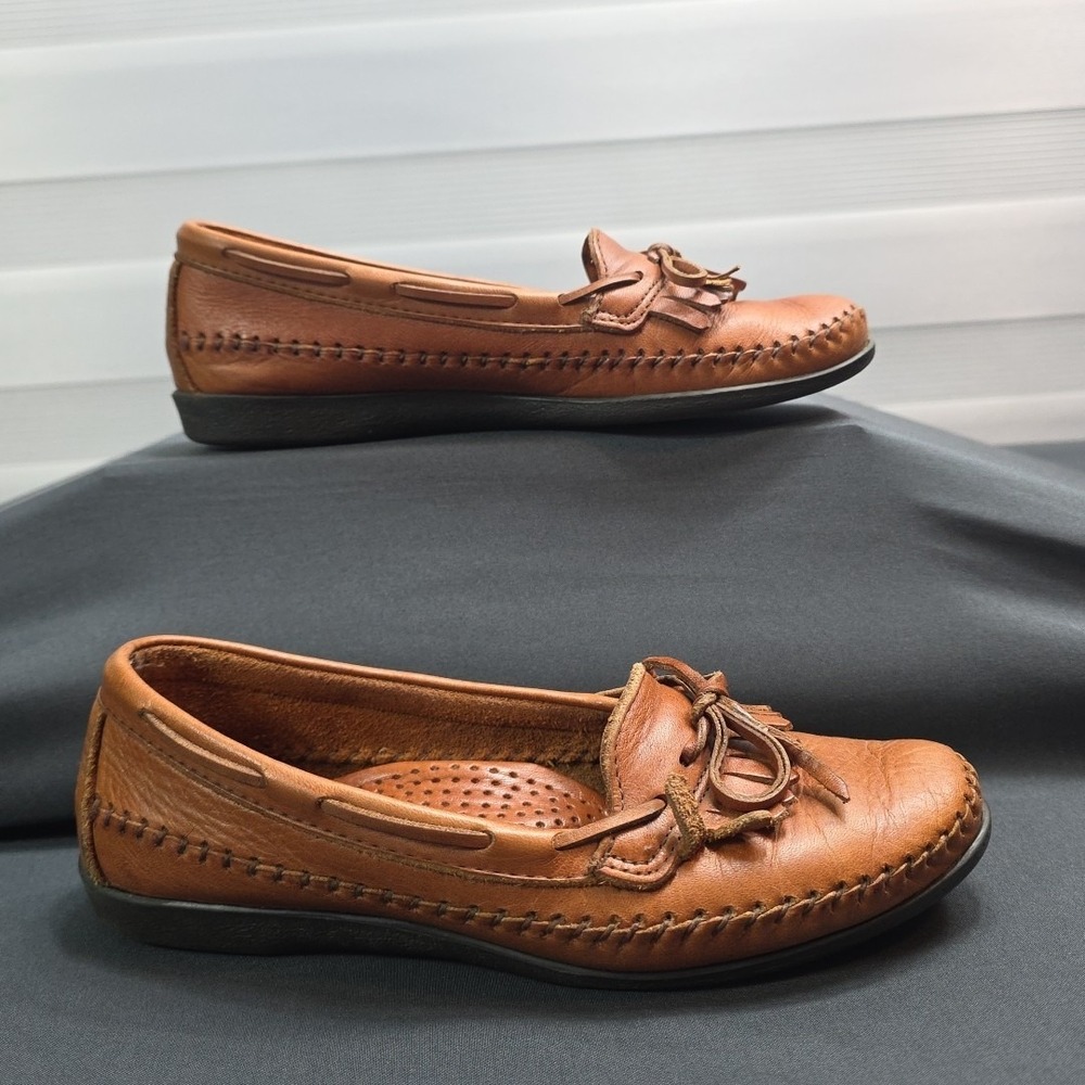 Dexter USA Vintage Brown Leather Moccasin Laced Women's‎ Size US M Grannycore...